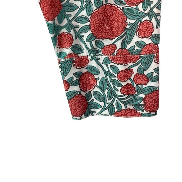 Tulip Top Button Down Floral Tunic 100% Cotton Long Sleeve Size Large Boxy - Picture 7 of 13